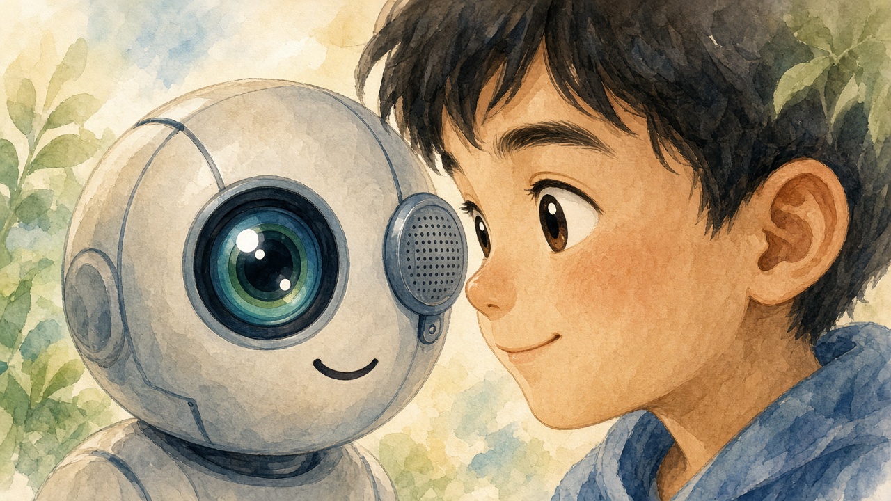 Camera như mắt và micro như tai trên robot thân thiện.