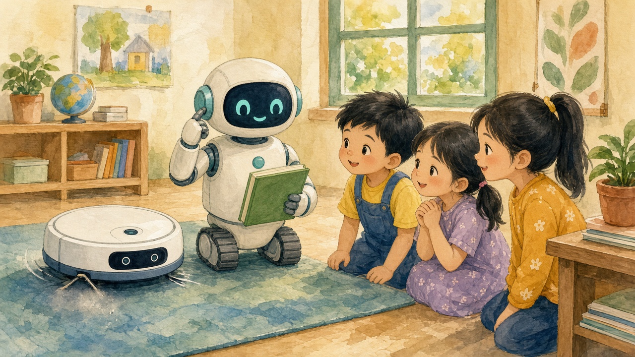 Robot hút bụi chỉ lau nhà; robot kia vừa nghe vừa nói vừa xách sách.