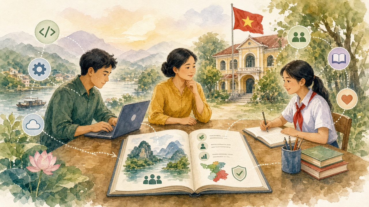 Hệ sinh thái: phát triển, vận hành nhà trường, người dùng, cơ quan ban hành quy định.