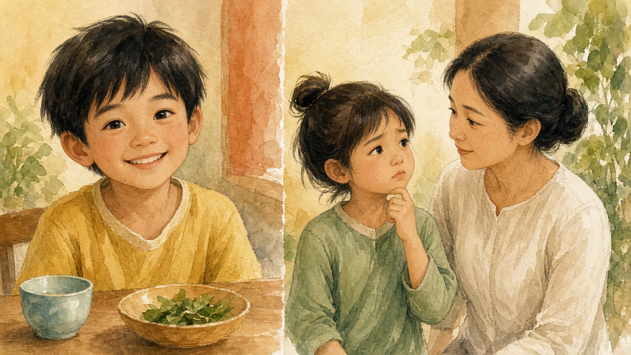 Học sinh so sánh ảnh chụp thật và ảnh trông lạ, hỏi người lớn.