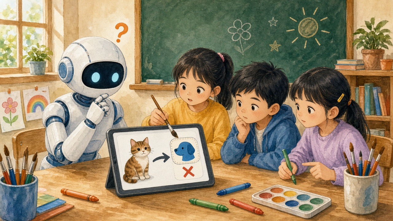 Ảnh mèo bị dán nhãn chó; máy sẽ học sai.
