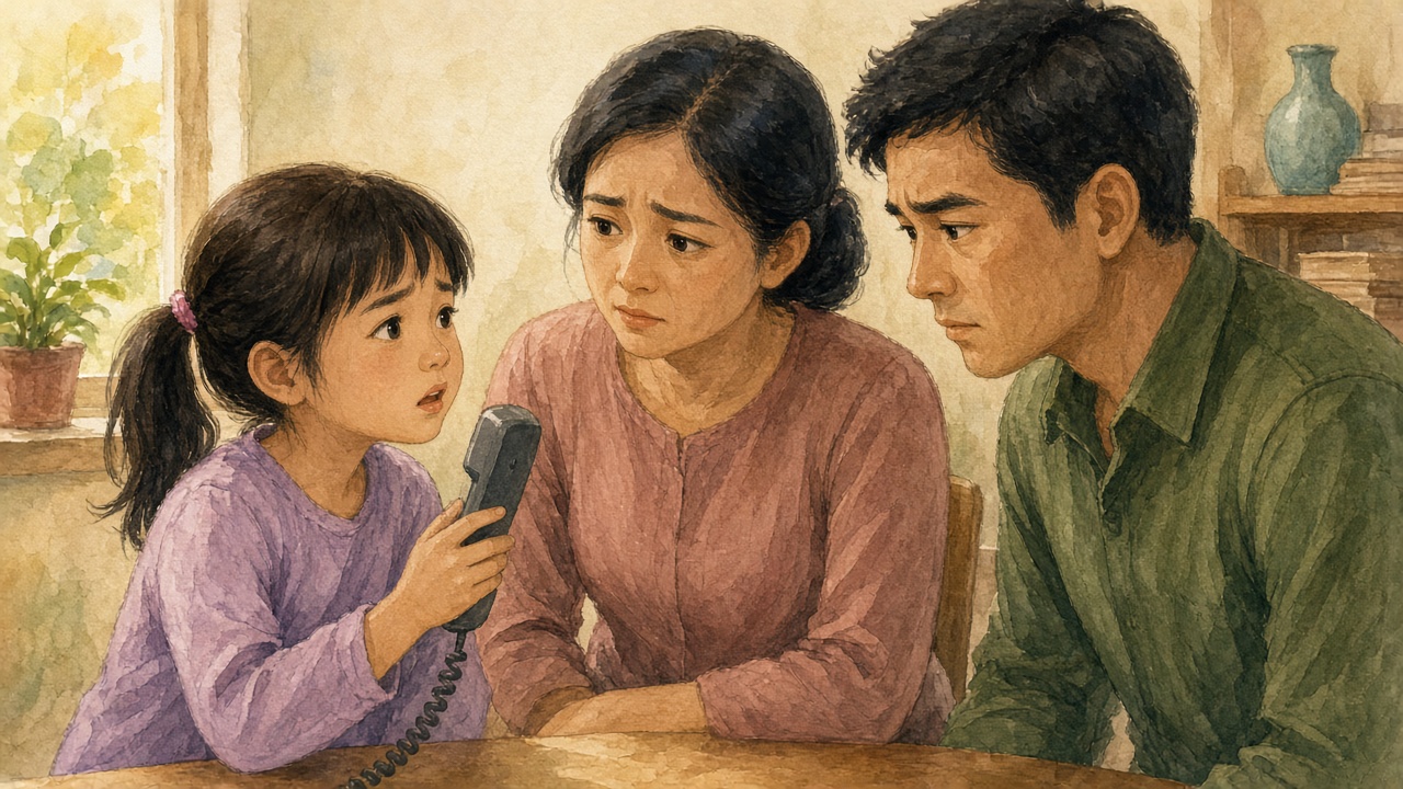 Gia đình lo khi số điện thoại bị lộ; em báo người lớn.