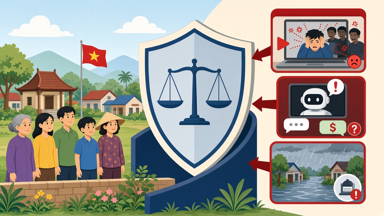 Tấm khiên pháp lý ngăn công cụ AI có hại: video giả, chatbot lừa, tin giả về lũ.