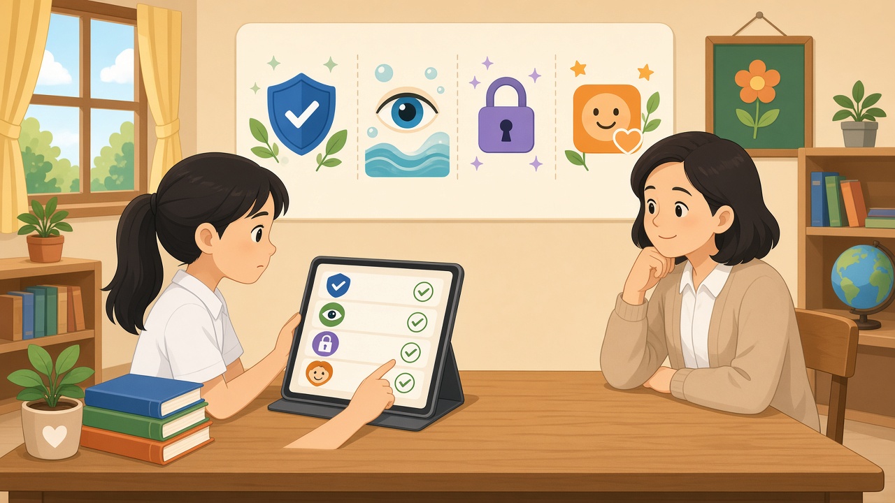 Học sinh đánh giá app theo tiêu chí an toàn và báo cáo cho thầy cô.