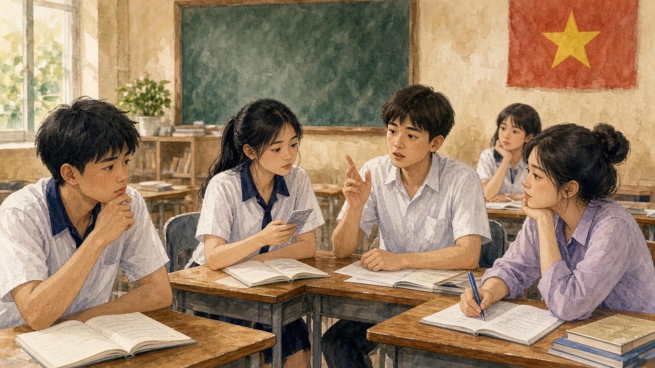 Học sinh cân nhắc giữa tiện ích ứng dụng và việc nộp ảnh mặt.