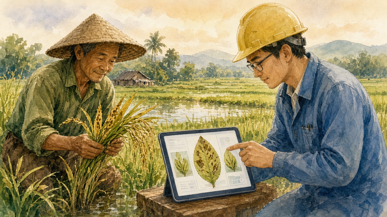 Nông dân và kĩ sư cùng đặt mục tiêu, chọn dữ liệu, đánh giá kết quả.